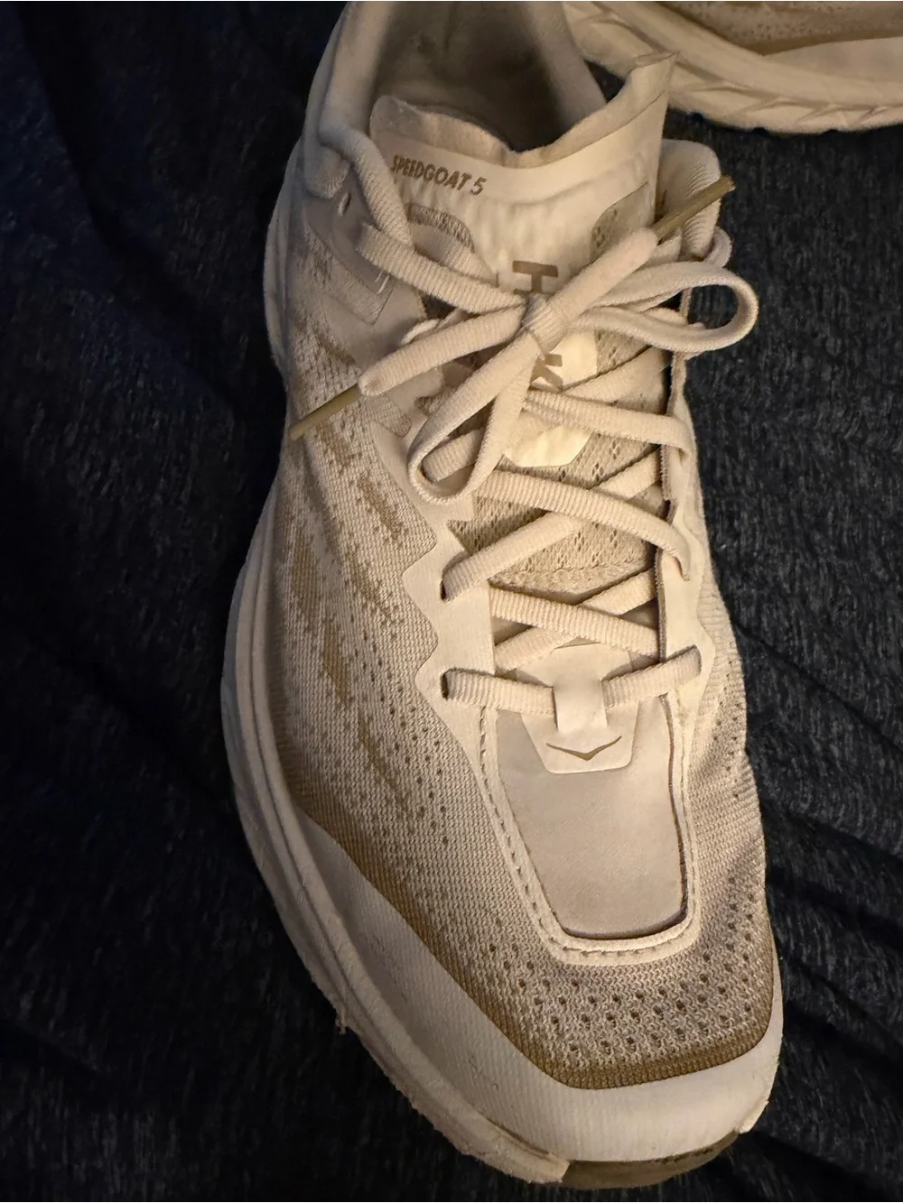HOKA ONE ONE Speedgoat 5 Men's Sz 12D Vanilla Wheat Running